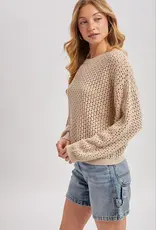 509 Broadway Sheer Open Knit Sweater Pullover