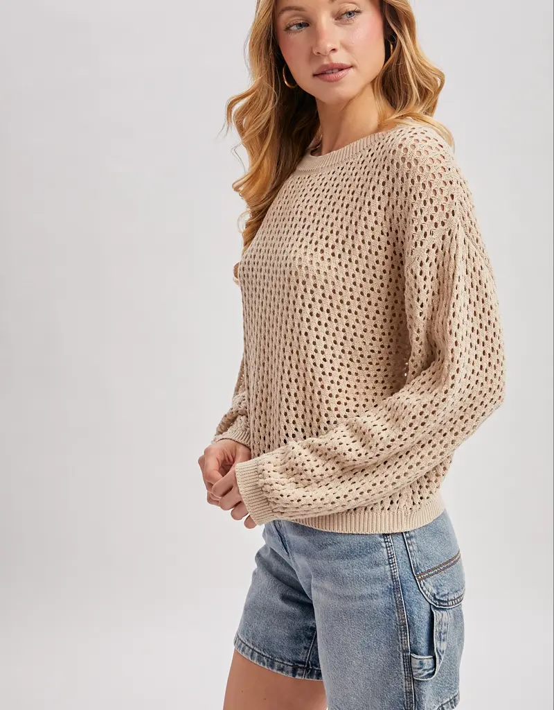 509 Broadway Sheer Open Knit Sweater Pullover