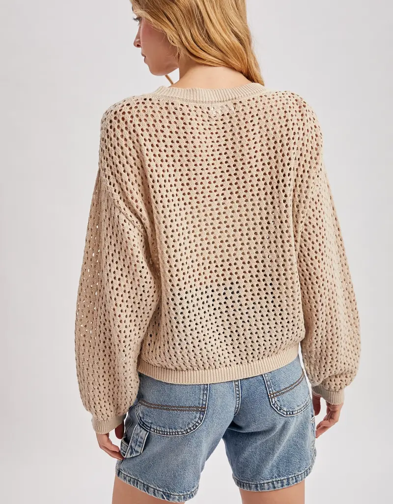 509 Broadway Sheer Open Knit Sweater Pullover