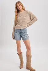 509 Broadway Sheer Open Knit Sweater Pullover