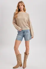 509 Broadway Sheer Open Knit Sweater Pullover