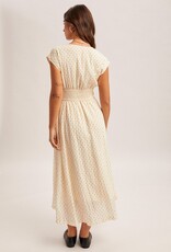 509 Broadway Texture Woven Polka Dot Twisted Dress