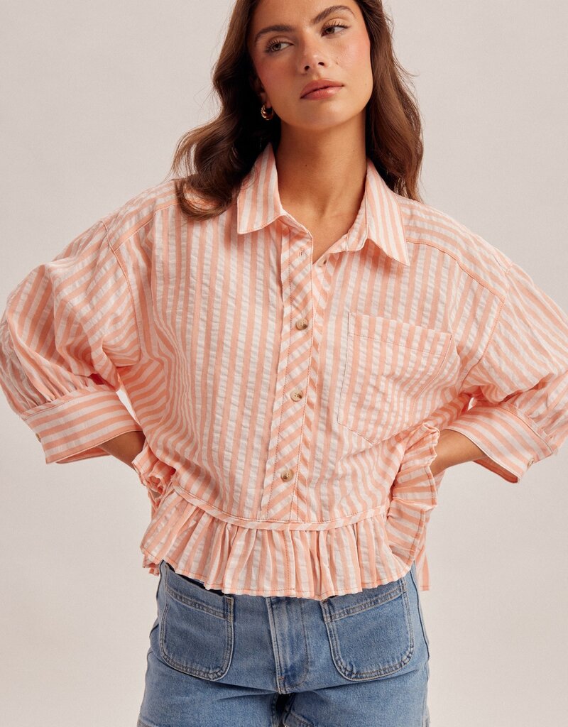 509 Broadway Stripe Button Down Shirt