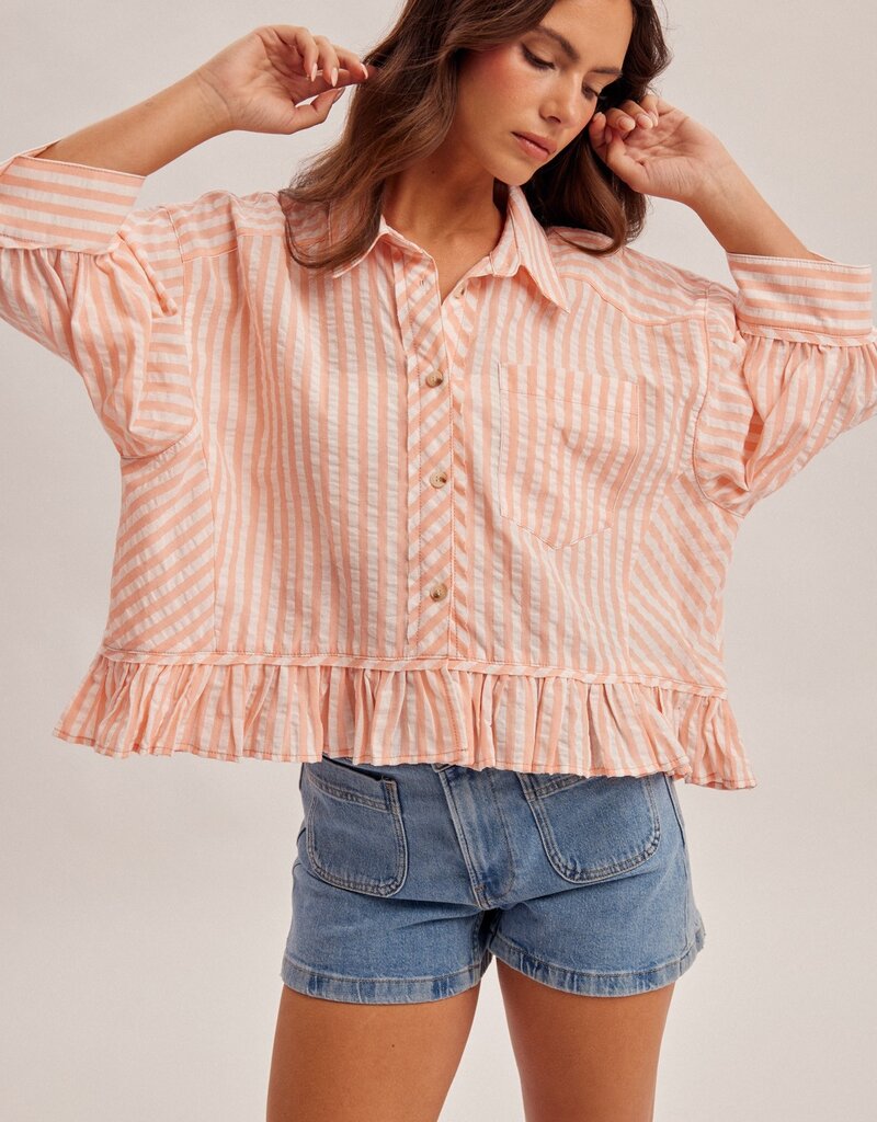 509 Broadway Stripe Button Down Shirt