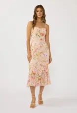 509 Broadway Spaghetti Strap Pleated Hem Midi Dress