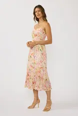 509 Broadway Spaghetti Strap Pleated Hem Midi Dress