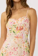 509 Broadway Spaghetti Strap Pleated Hem Midi Dress