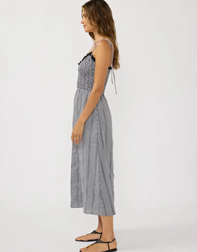 509 Broadway Smocked Gingham Midi Dress