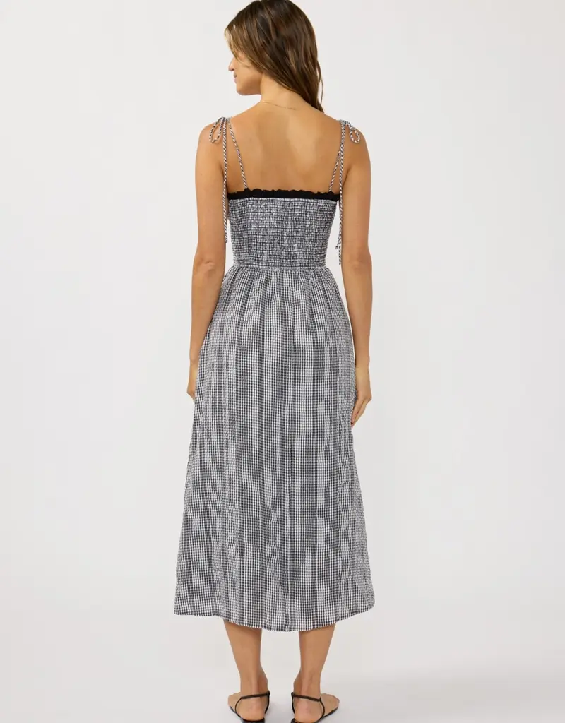 509 Broadway Smocked Gingham Midi Dress