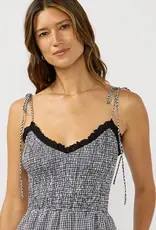 509 Broadway Smocked Gingham Midi Dress