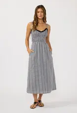 509 Broadway Smocked Gingham Midi Dress