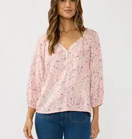 509 Broadway Raglan Puff Sleeve V-Neck
