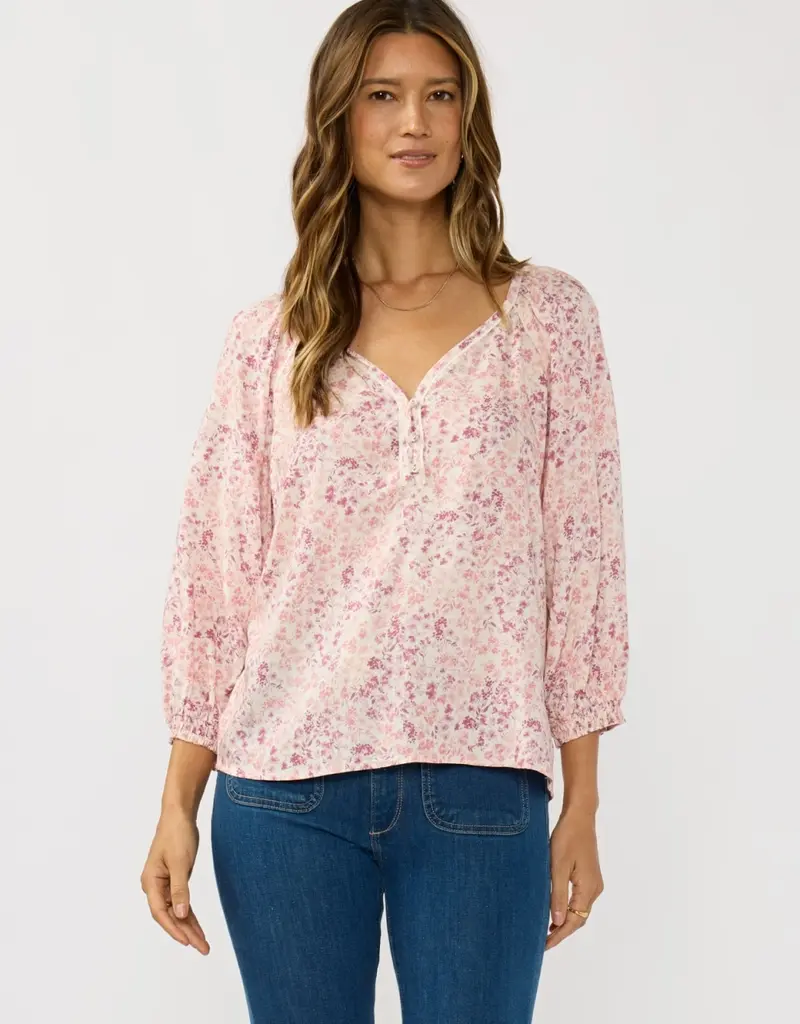 509 Broadway Raglan Puff Sleeve V-Neck