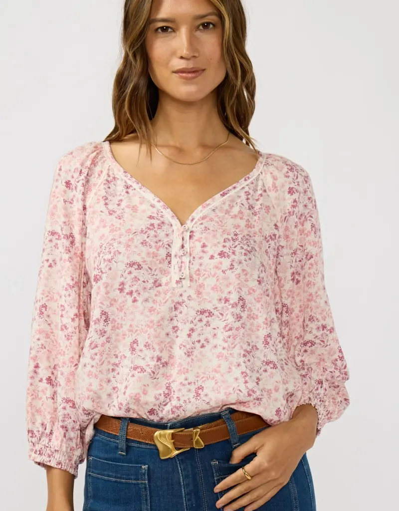 509 Broadway Raglan Puff Sleeve V-Neck