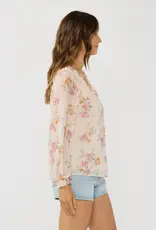 509 Broadway Floral Ruffle Button Blouse