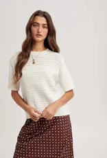 509 Broadway Texture Short Sleeve Sweater
