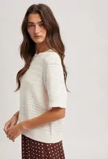 509 Broadway Texture Short Sleeve Sweater