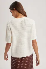 509 Broadway Texture Short Sleeve Sweater