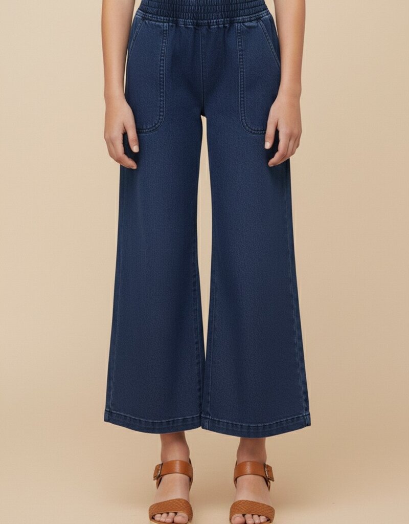 509 Broadway Girls Smocked Waist Straight Pants