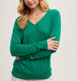509 Broadway V-Neck Knit L/S Pullover