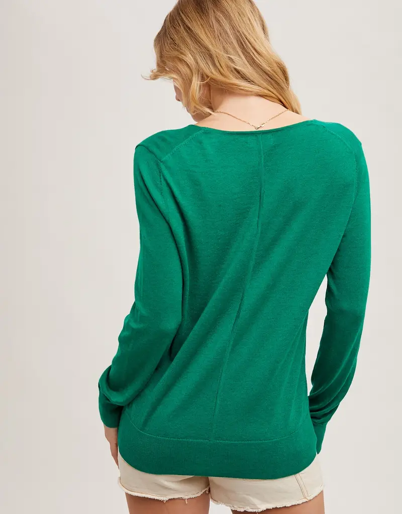 509 Broadway V-Neck Knit L/S Pullover