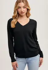 509 Broadway V-Neck Knit L/S Pullover