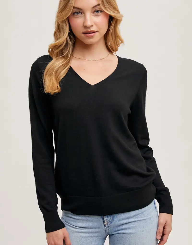 509 Broadway V-Neck Knit L/S Pullover