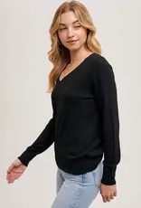 509 Broadway V-Neck Knit L/S Pullover