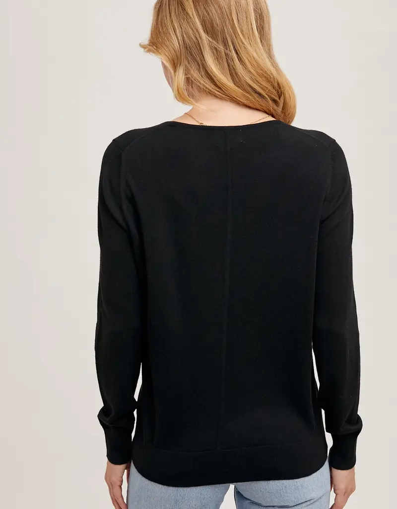 509 Broadway V-Neck Knit L/S Pullover