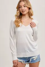 509 Broadway V-Neck Knit L/S Pullover