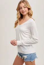 509 Broadway V-Neck Knit L/S Pullover