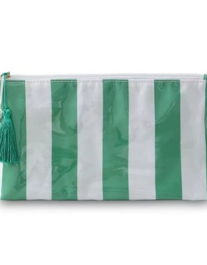 509 Broadway Travel Stripe Cosmetic Makeup Bag