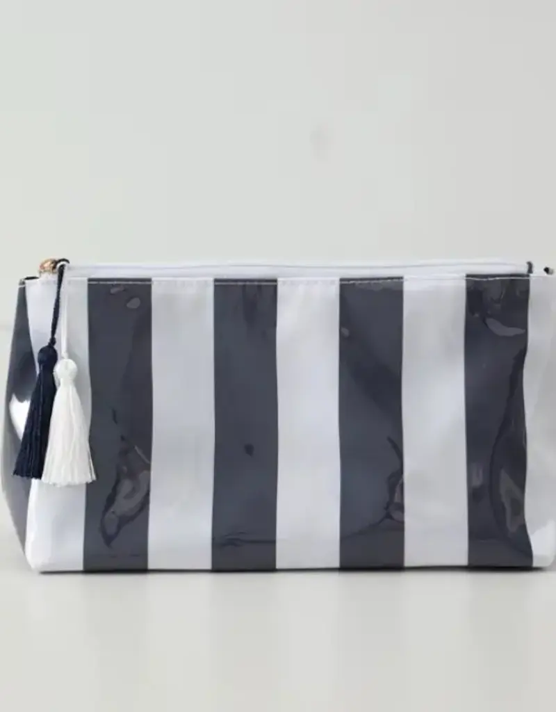 509 Broadway Travel Stripe Cosmetic Makeup Bag