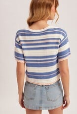 509 Broadway Textured Weave Stripe Sweater