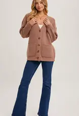 Bluivy Button Down Ribbed Knit Sweater Cardi