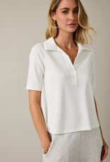 509 Broadway Open Placket Half Sleeve Tunic Top
