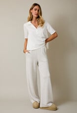 509 Broadway Open Placket Half Sleeve Tunic Top