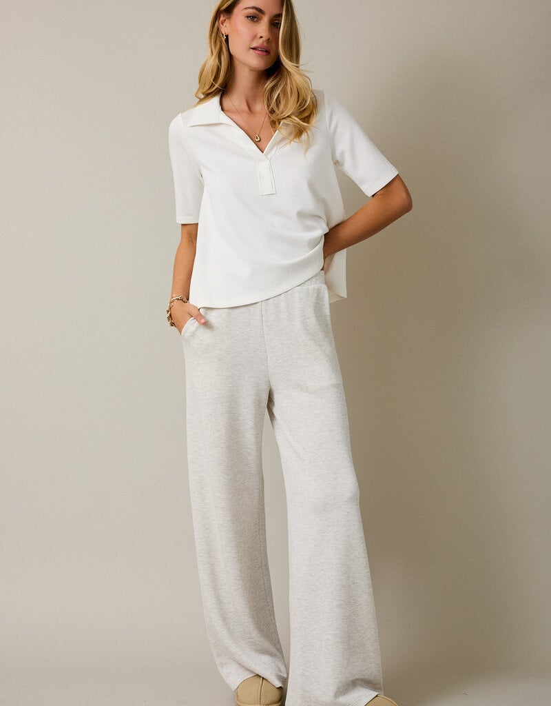 509 Broadway Open Placket Half Sleeve Tunic Top