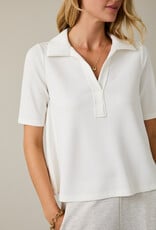 509 Broadway Open Placket Half Sleeve Tunic Top