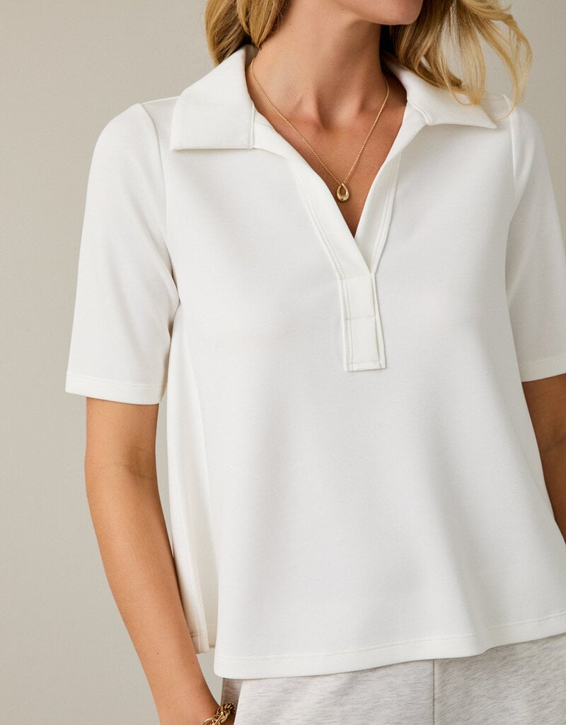 509 Broadway Open Placket Half Sleeve Tunic Top