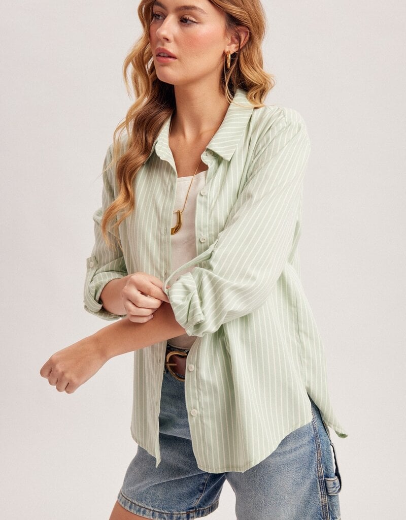 509 Broadway Stripe Button Down Shirt