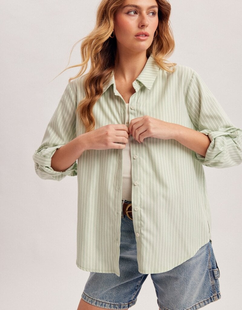 509 Broadway Stripe Button Down Shirt