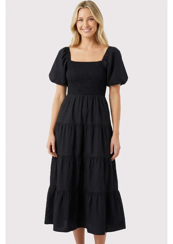 509 Broadway Smocked Bodice Square Neck