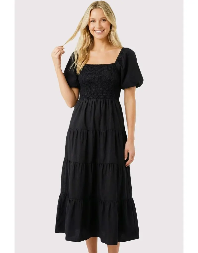 509 Broadway Smocked Bodice Square Neck