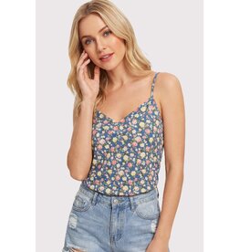 509 Broadway V-Neck Floral Tank Top