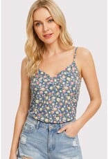 509 Broadway V-Neck Floral Tank Top