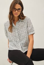 509 Broadway Ditsy Print Puffed Blouse