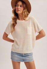 509 Broadway Short Sleeve Basic Sweater