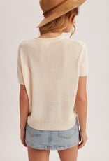 509 Broadway Short Sleeve Basic Sweater