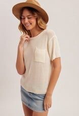 509 Broadway Short Sleeve Basic Sweater